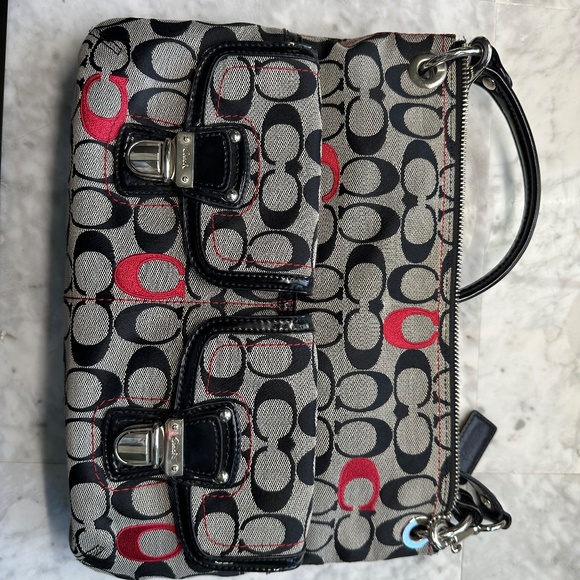 Red and Black Coach Purse - Picture 2 of 2